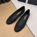 CHANEL 25 Ballet Flat Black Raffia