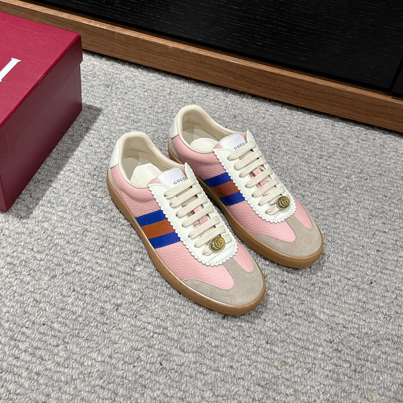 GUCCI & ADIDAS SNEAKER LIGHT PINK CALFSKIN