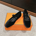 HERMES JANE BALLET FLAT BLACK VELVET