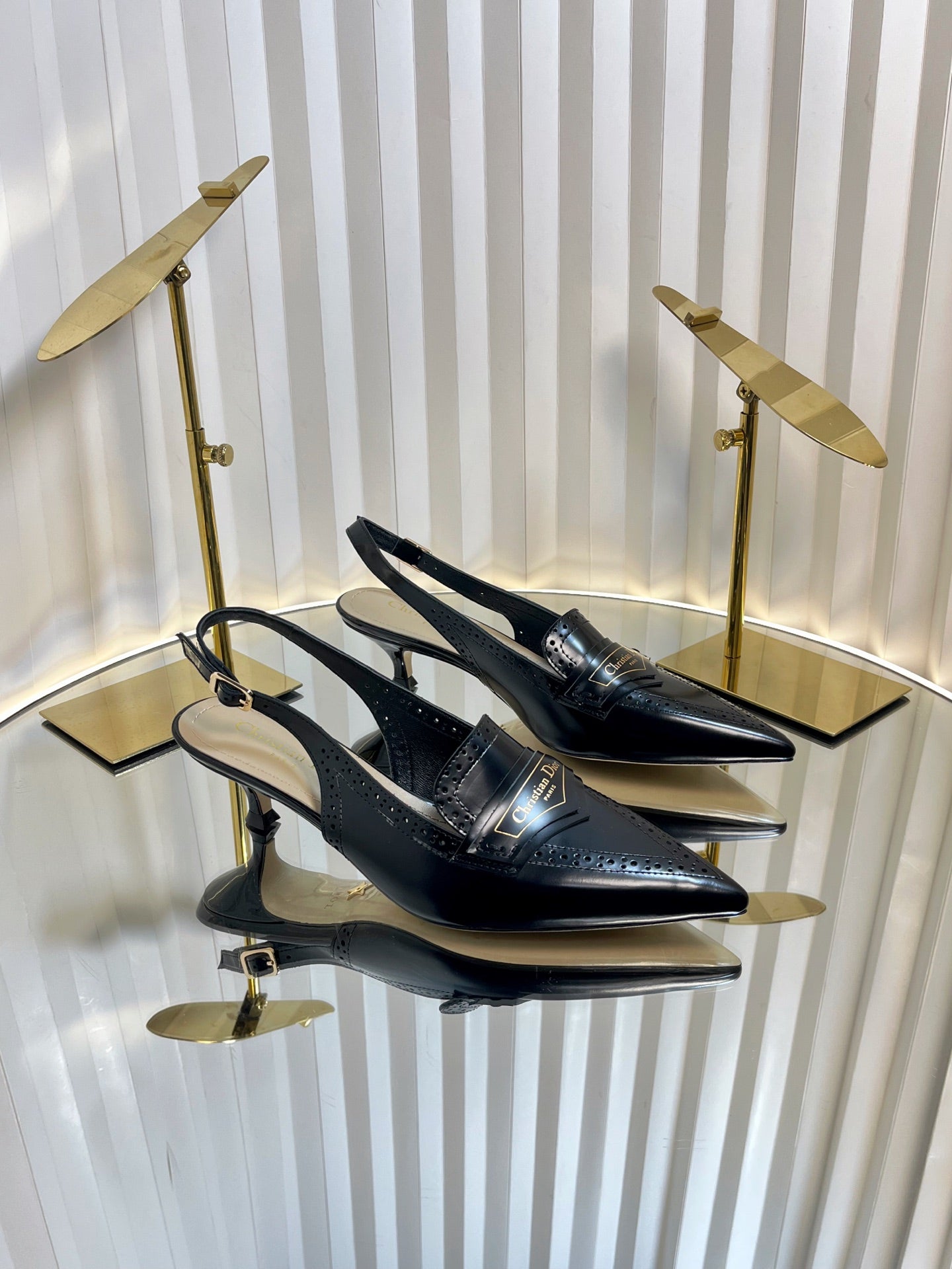 DIOR BOY SLINGBACK PUMP 35MM 25S IN BLACK CALFSKIN