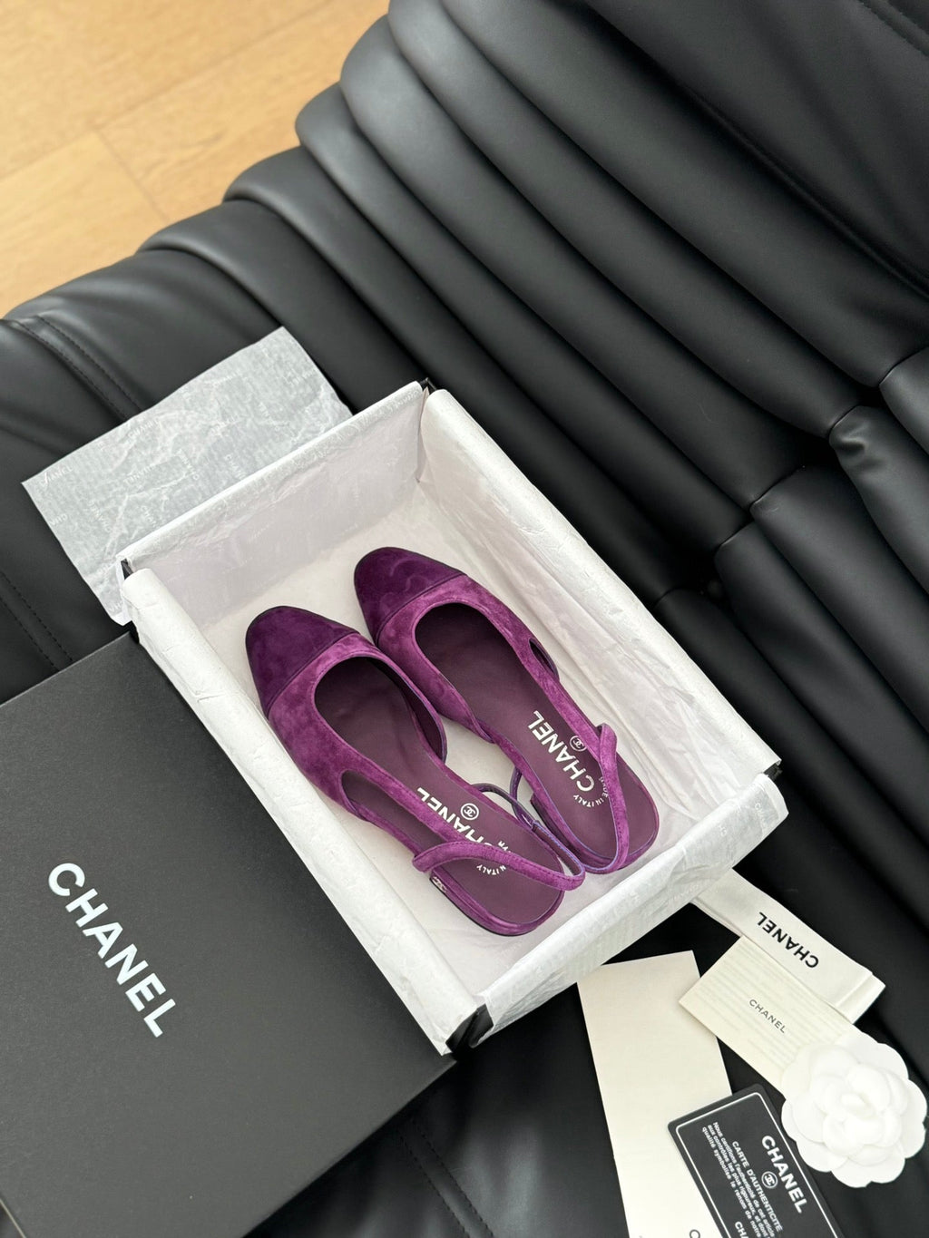 CHANEL CLASSIC SLINGBACK VIOLET PURPLE SUEDE