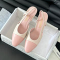 CHANEL HIGH SLINGBACK IN LIGHT PINK LAMBSKIN