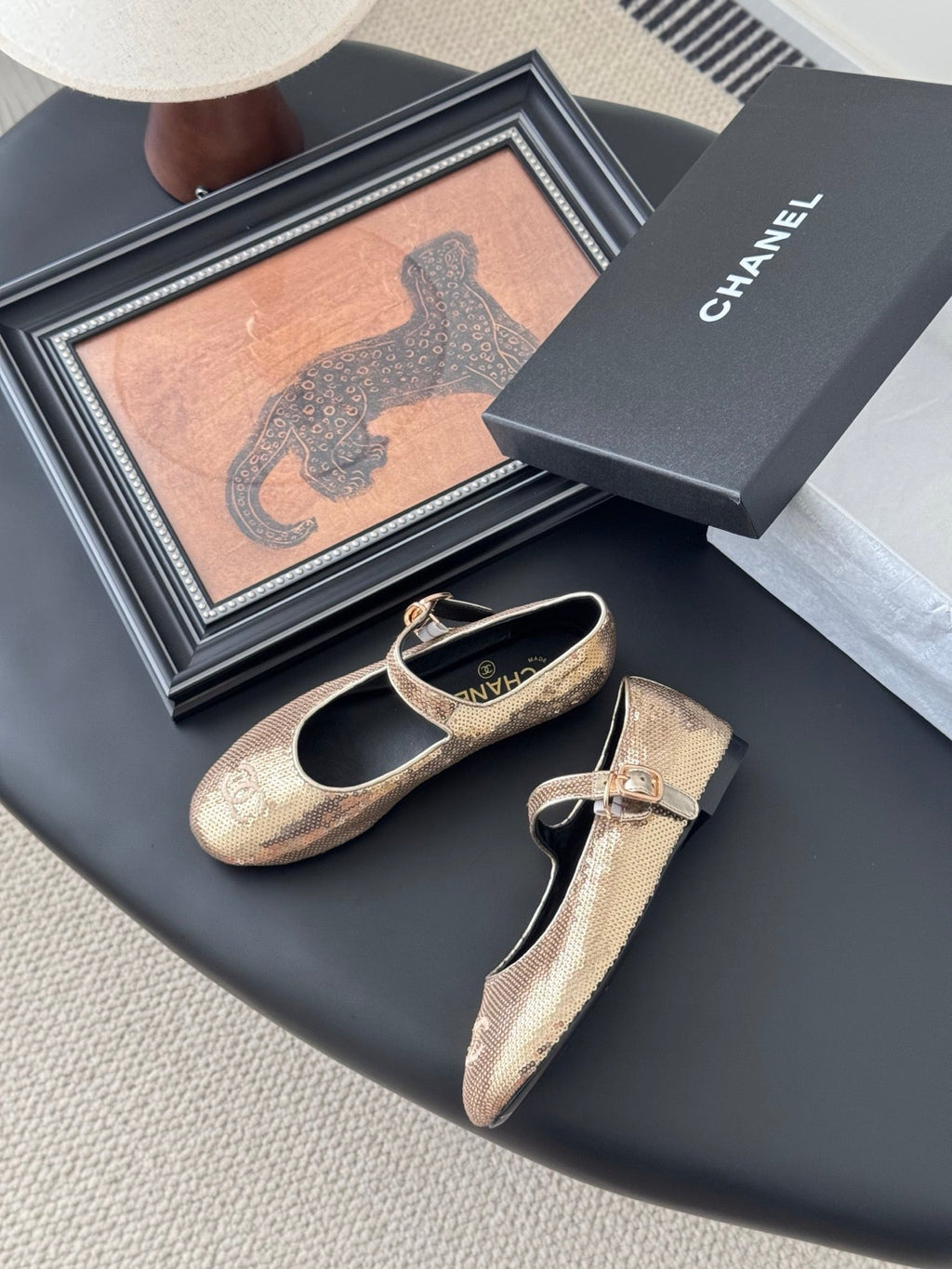 CHANEL BALLET IN GLITTER GOLDEN SEQUINS