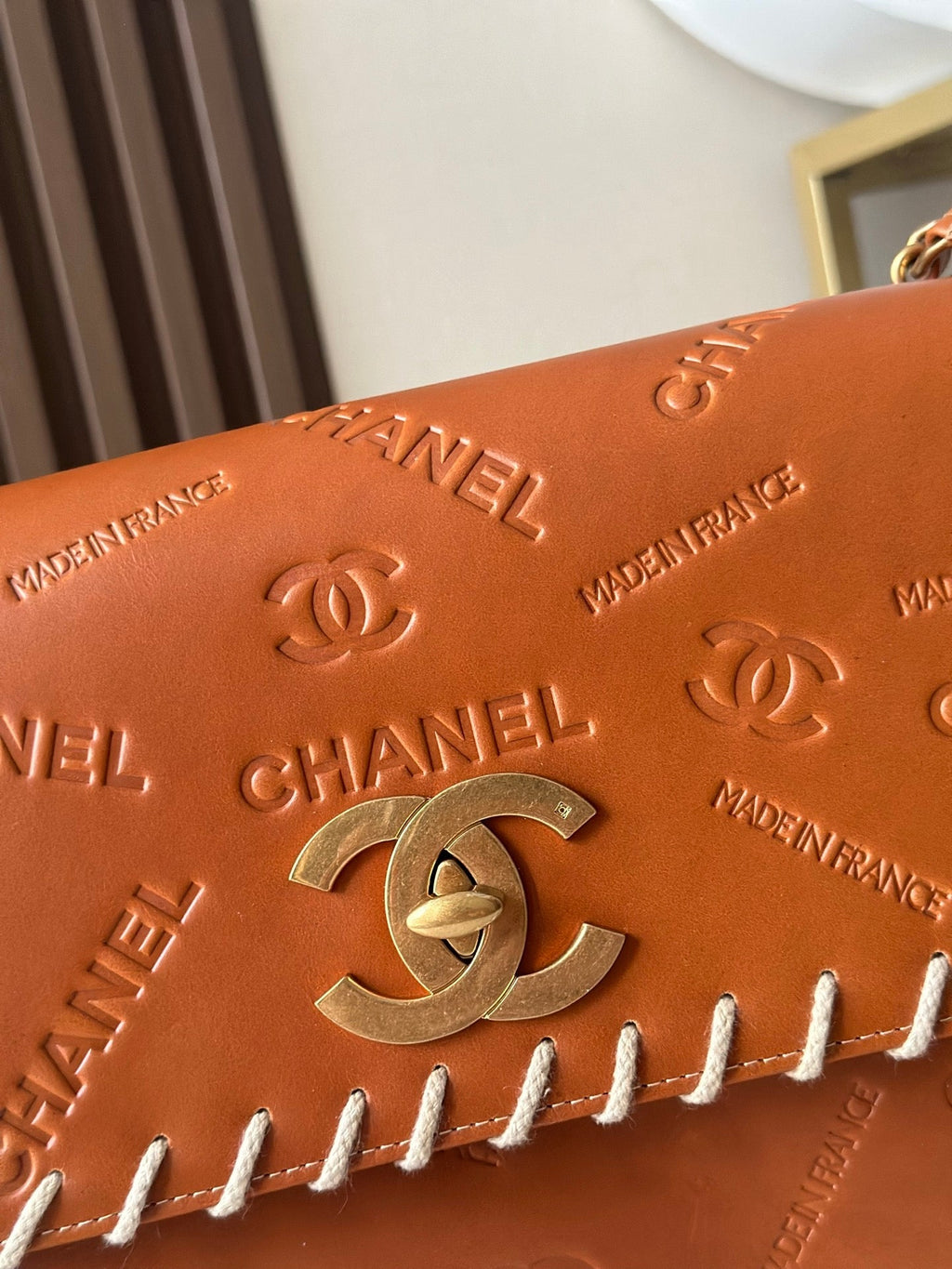 CHANEL 25S FLAP BAG 25 IN BROWN CALFSKIN WITH GOLD HARDWARE