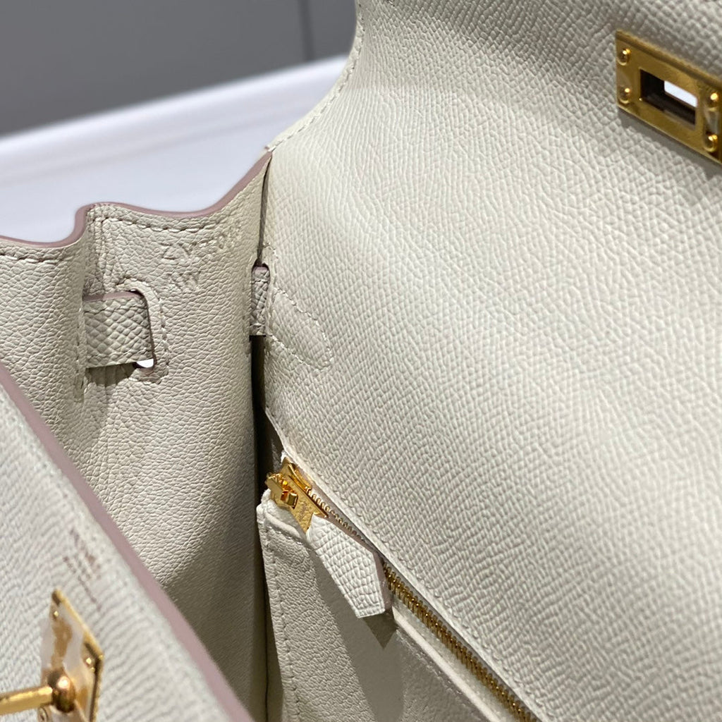 HERMES KELLY 25CM IN NATA EPSOM CALFSKIN GOLD HARDWARE
