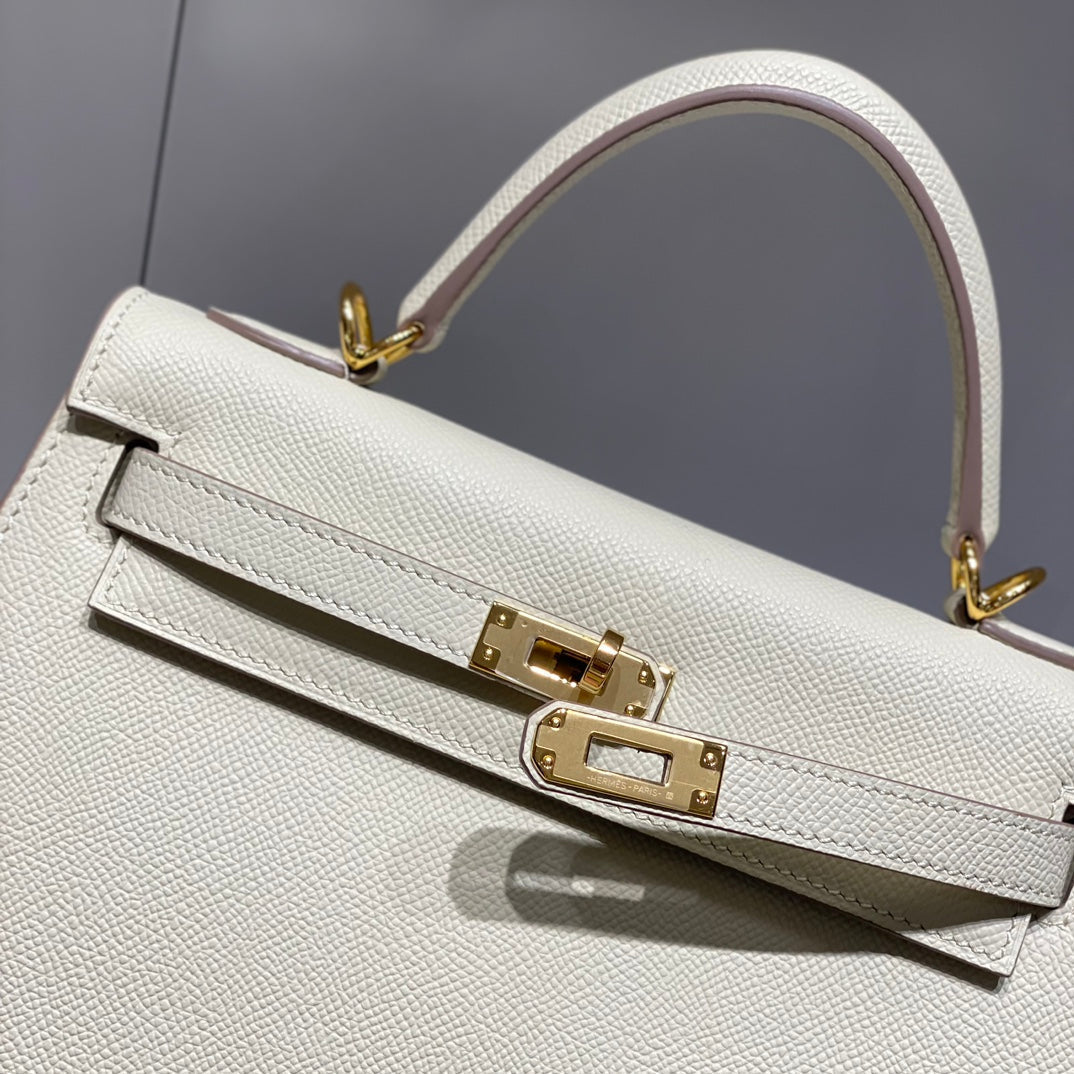 HERMES KELLY 25CM IN NATA EPSOM CALFSKIN GOLD HARDWARE
