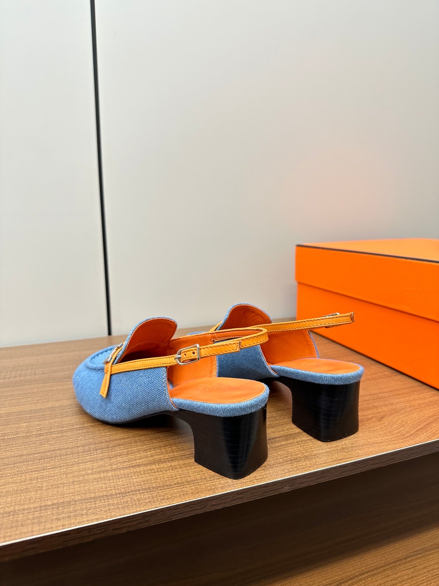HERMES Infinie 50 pump azure blue
