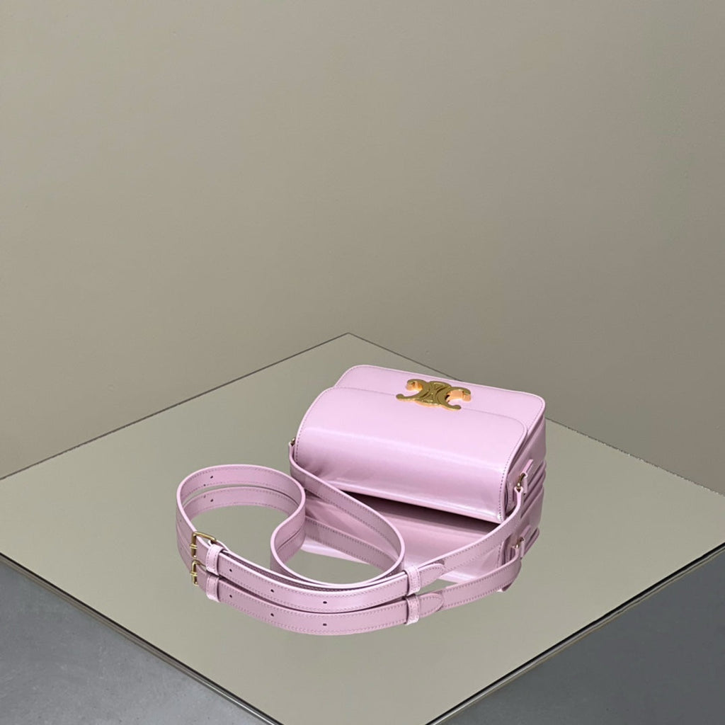 CELINE MINI CLAUDE 22 SHINY CALFSKIN LIGHT PINK