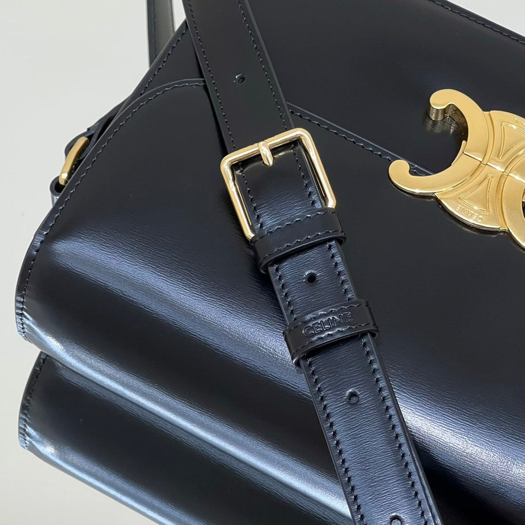CELINE MINI CLAUDE 22 SHINY CALFSKIN BLACK
