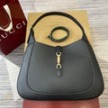GUCCI JACKIE LARGE SHOULDER BAG 40 IN BLACK CALFSKIN GOLD HARDWARE