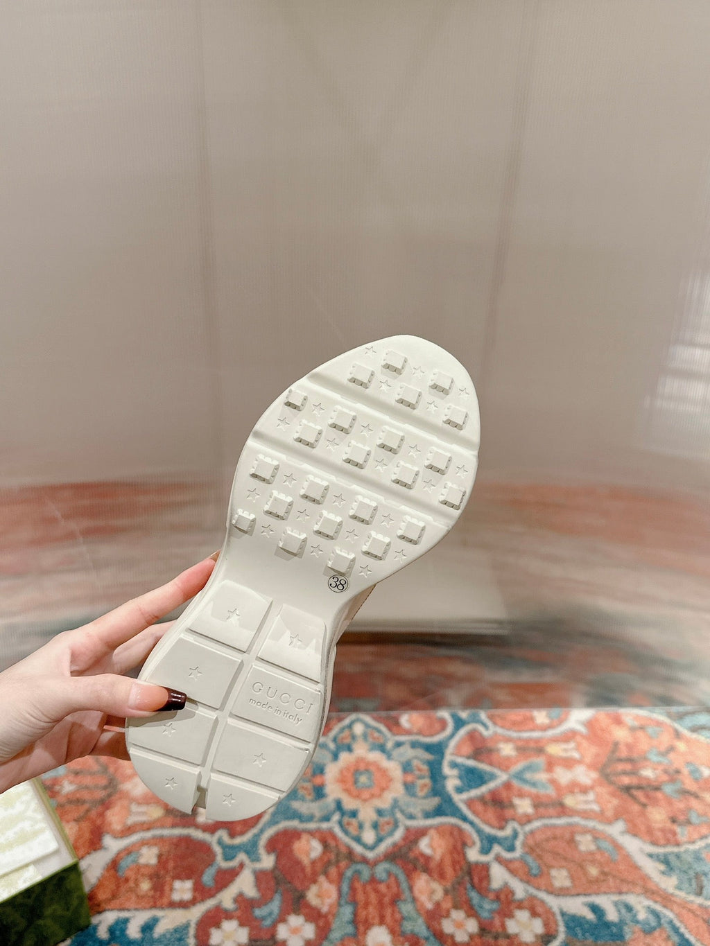 GUCCI RHYTON TRAINER WHITE CALFSKIN