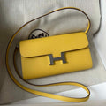HERMES CONSTANCE TO GO 20.5 YELLOW EPSOM SILVER HARDWARE