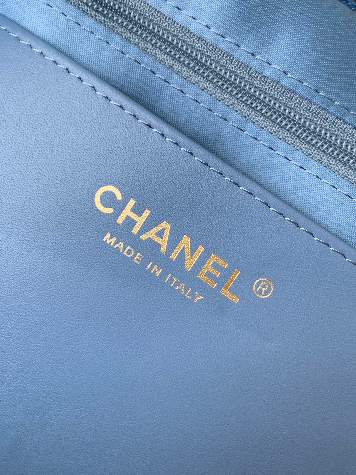 CHANEL 25S MAXI BOW BAG 38 IN BLUE DENIM WITH GOLD HARDWARE