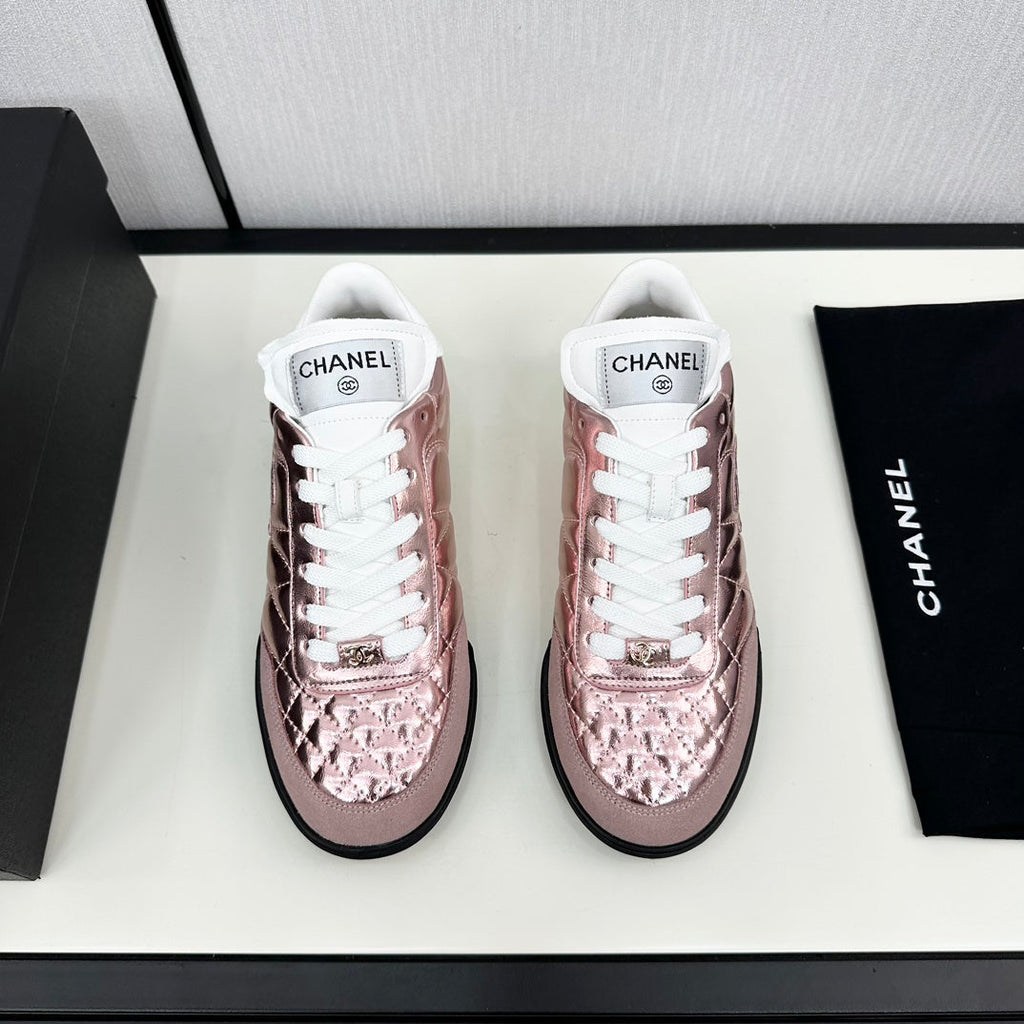 CHANEL SPORTS SHOES IN GLOSSY COPPER CALFSKIN