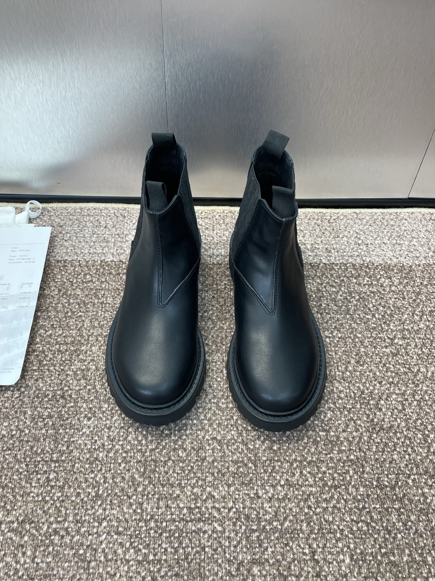 DIOR 25S D-QUEST CHELSEA ANKLE BOOTS 25MM IN BLACK CALFSKIN AND CANVAS