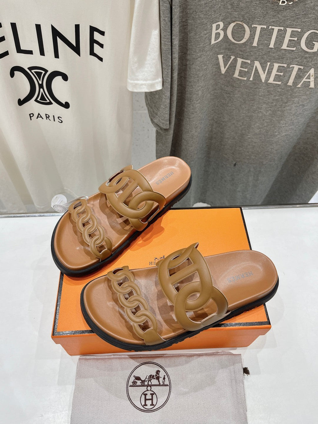 HERMES EXTRA SANDAL CARAMEL CALFSKIN