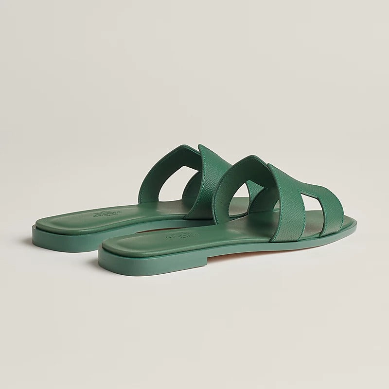 HERMES 0RAN SANDAL VERT LIERRE