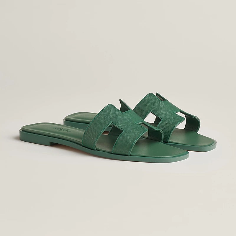 HERMES 0RAN SANDAL VERT LIERRE