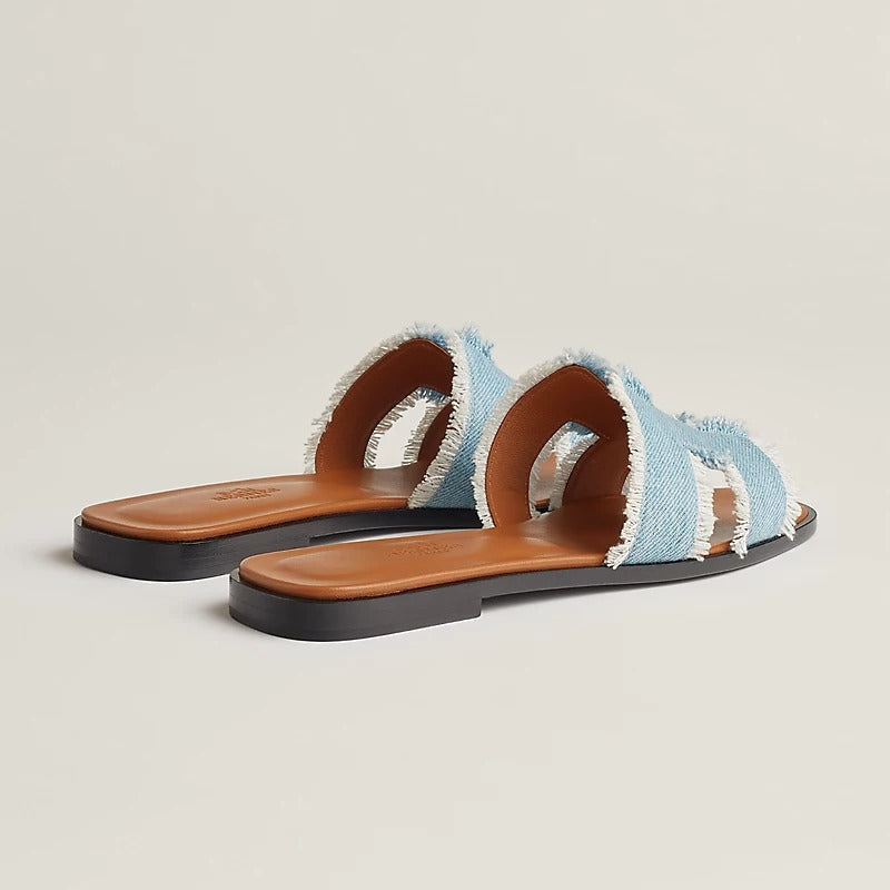 HERMES 0RAN SANDAL BLEU CLAIR