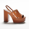 CHANEL SANDALS LIGHT BROWN CRUMPLED LAMBKSIN