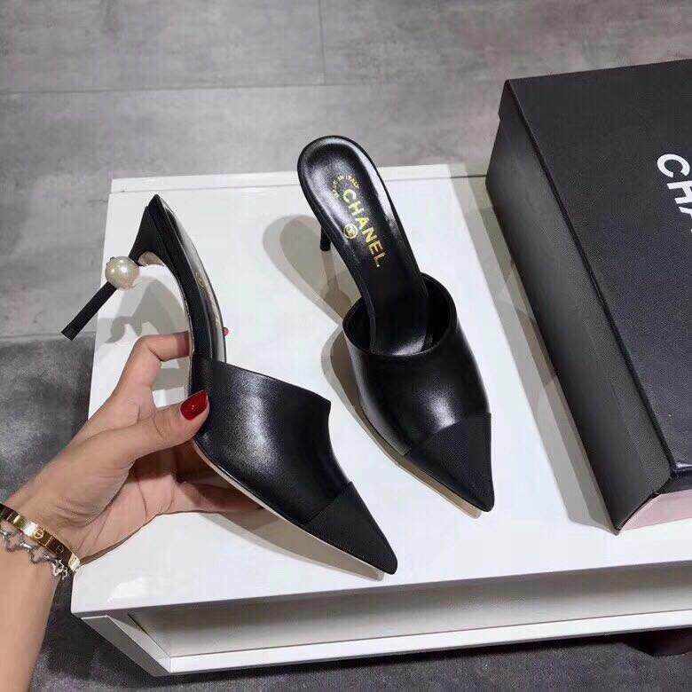 CHANEL High Heels Black Lambskin