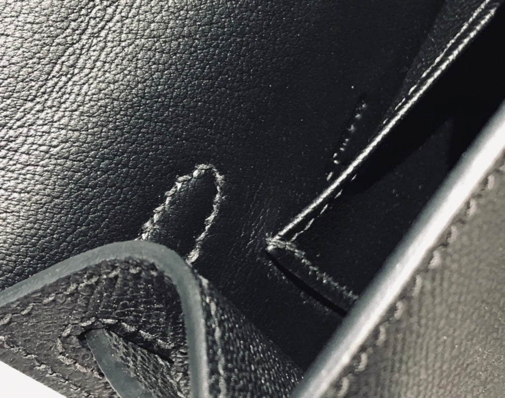 HERMES KELLY MINI 20 BLACK EPSOM SILVER HARDWARE