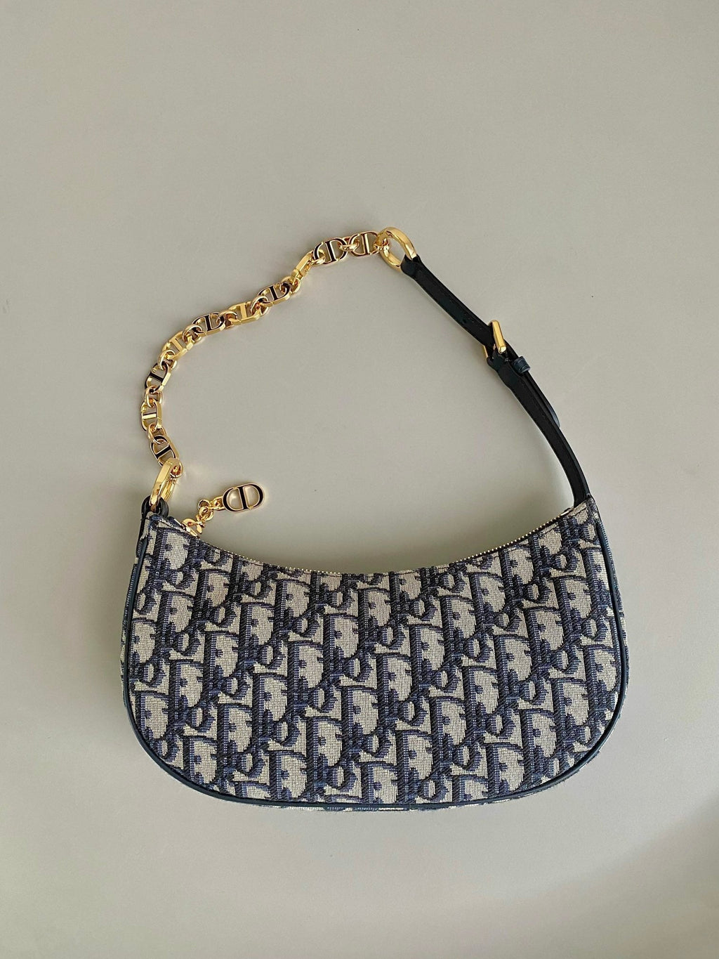 DIOR CD LOUNGE 26CM BLUE OBLIQUE EMBROIDERY